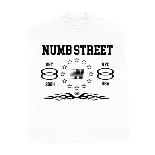 WHITE OLYMPIAN MUSCLE TEE