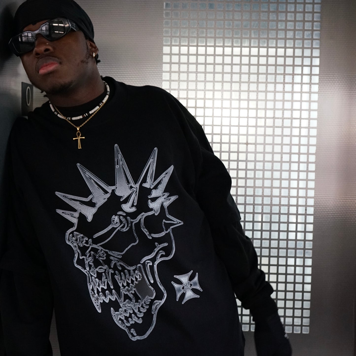 PSYCHO SKULL BLK TEE