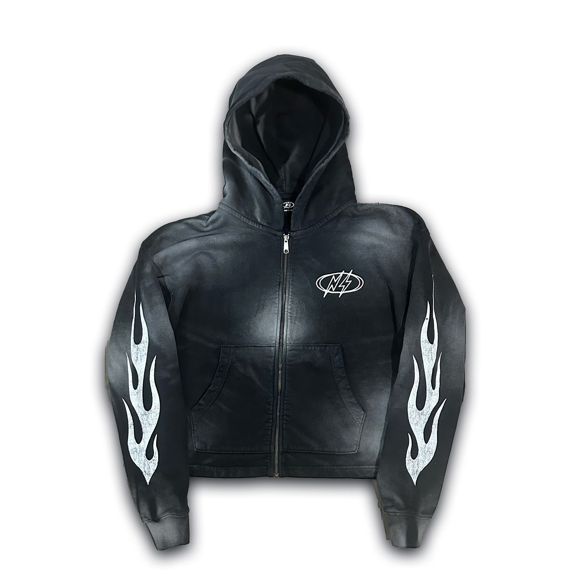 CONCRETE BLACK FLAME ZIP